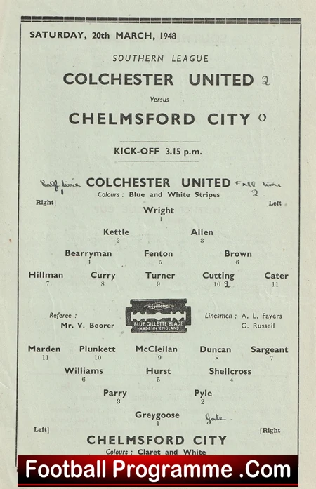 Colchester United v Chelmsford City 1948 - Image 3