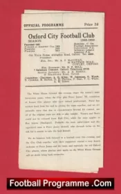 Oxford City v Percy James X1 1949 – Friendly Match