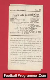 Oxford City v Percy James X1 1949 – Friendly Match