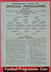 Walthamstow Avenue v Grays Athletic 1944 – Herts Middlesex League