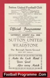 Sutton United v Wealdstone 1948 – Athenian Football League