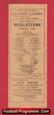 Wealdstone v Hendon 1948 – Athenian Football League