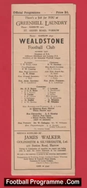 Wealdstone v Metropolitan Police 1949 – Met Police Amateur Cup