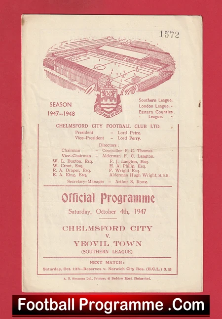 Chelmsford City v Yeovil Town 1947 - Image 2