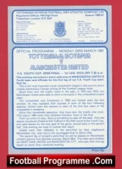 Tottenham Hotspur v Manchester United 1981 – Youth Semi Final – Hughes Whiteside