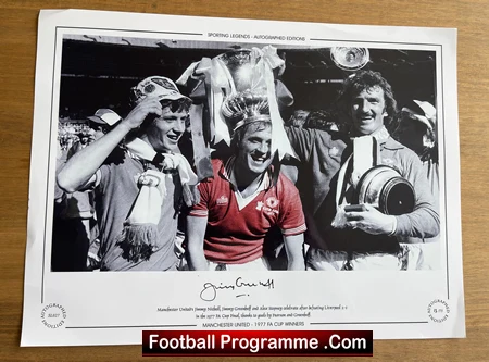 Manchester United Jimmy Greenhoff Signed Autograph Man Utd 1977 Cup Final - Image 2