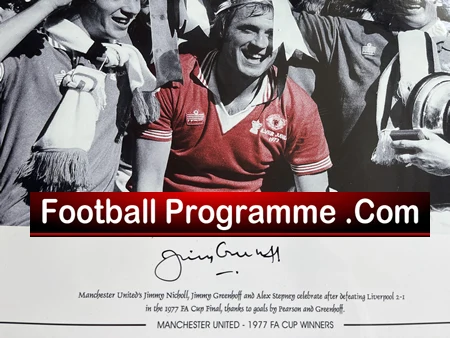 Manchester United Jimmy Greenhoff Signed Autograph Man Utd 1977 Cup Final - Image 3