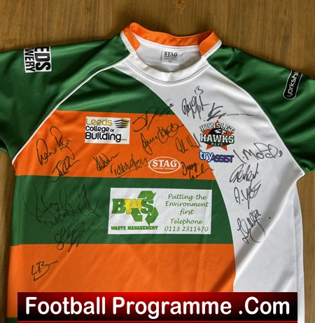 Hunslet Hawks Rugby Shirt - Multi Autographed Signed - Image 3