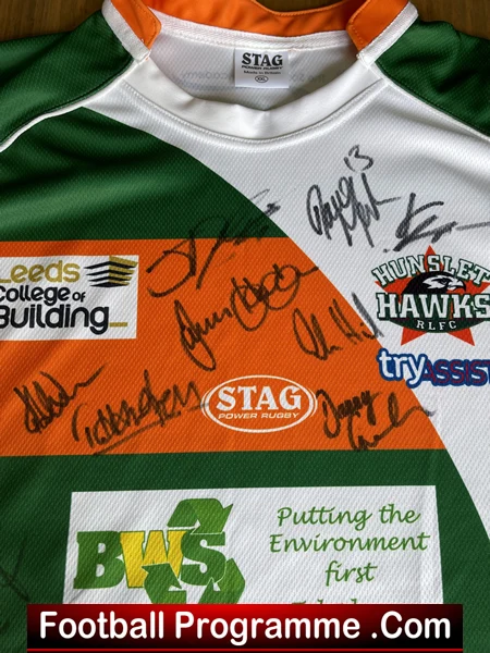 Hunslet Hawks Rugby Shirt - Multi Autographed Signed - Image 5