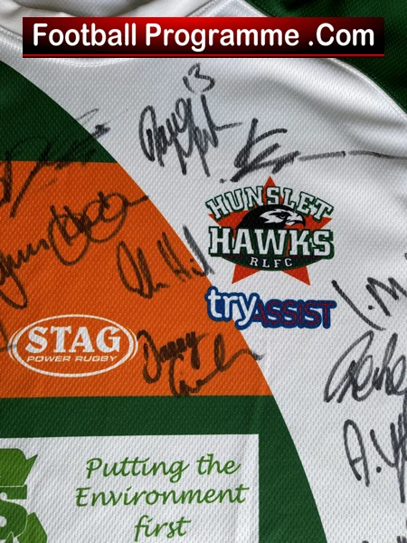 Hunslet Hawks Rugby Shirt - Multi Autographed Signed - Image 8