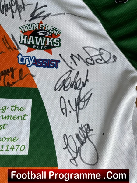 Hunslet Hawks Rugby Shirt - Multi Autographed Signed - Image 9