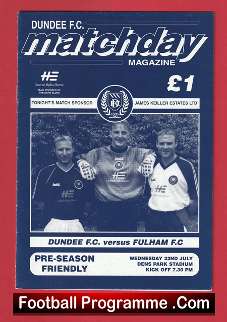 Dundee v Fulham 1998 - Pre Season Friendly Scotland - Image 2