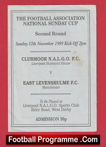 Clubmoor NALGO v East Levenshulme 1989 - FA Sunday Cup - Image 2