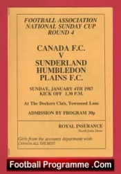 Canada v Sunderland Humbledon Plains 1987 – FA Sunday Cup