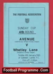 Avenue v Whetley Lane 1985 – FA Sunday Cup Cammell Lairds FC