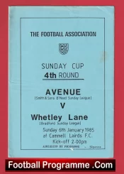 Avenue v Whetley Lane 1985 – FA Sunday Cup Cammell Lairds FC