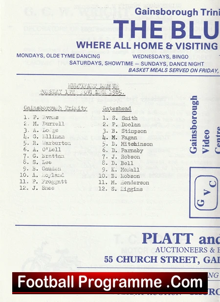 Gainsborough Trinity v Gateshead 1985 - Image 3