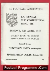 Newtown Unity v Springfield Colts 1972 – FA Sunday Cup Final Dudley
