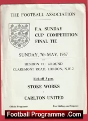 Stoke Works v Carlton United 1967 – FA Sunday Cup Final Hendon