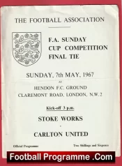 Stoke Works v Carlton United 1967 – FA Sunday Cup Final Hendon