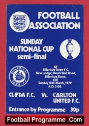 Clifda v Carlton United 1979 – FA Sunday Cup Semi Final