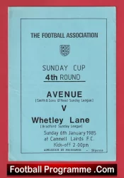 Avenue v Whetley Lane 1985 – FA Sunday Cup
