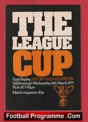 Everton v Aston Villa 1977 – League Cup Final Replay Hillsbrough