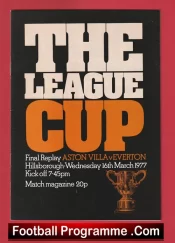 Everton v Aston Villa 1977 – League Cup Final Replay Hillsbrough