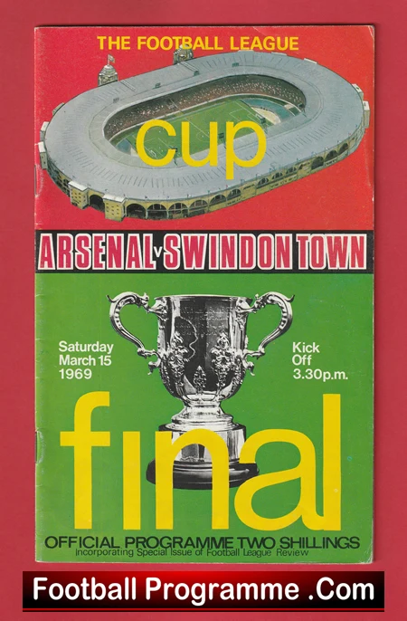 Arsenal v Swindon Town 1969 - League Cup Final Wembley Stadium - Image 2