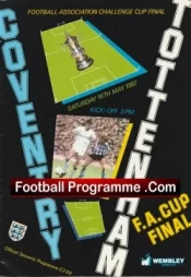 Tottenham Hotspur v Coventry City 1987 – FA Cup Final Wembley