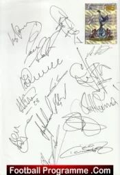 Tottenham Hotspur Football Club Multi Autographed Signed Team 2000 2001