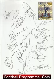 Tottenham Hotspur Football Club Multi Autographed Signed Team 2000 2001