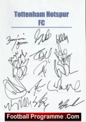 Tottenham Hotspur Football Club Multi Autographed Signed Team 2002 2003