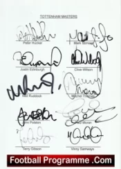 Tottenham Hotspur Football Club Multi Autographed Signed Masters Team