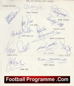 York City Football Club Multi Autographed Signed Team 1988 1989