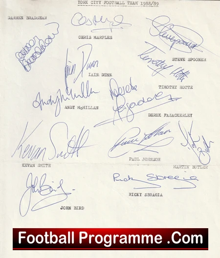 York City Football Club Multi Autographed Signed Team 1988 1989 - Image 2