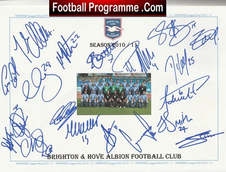 Brighton Hove Albion Football Club Multi Autographed Signed Team 2010 2011 - Image 2