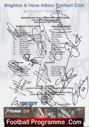 Brighton Hove Albion Football Club Multi Autographed Signed Team 2007 2008