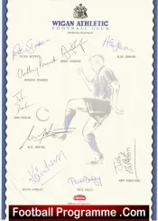 Wigan Athletic Football Club Multi Autographed Signed Team 1992 1993
