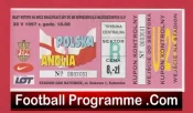 Poland v England 1997 – Football Ticket