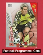 Manchester United Van Der Sar Autograph Signed Football Card Man Utd