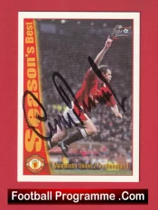 Manchester United Gary Pallister Autograph Signed Football Card Man Utd