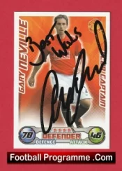 Manchester United Gary Neville Autograph Signed Football Card Man Utd