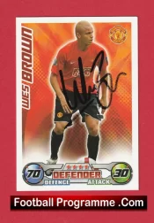 Manchester United Wes Brown Autographed Signed Football Card Man Utd