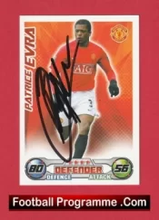 Manchester United Patrice Evra Autographed Signed Football Card Man Utd