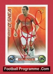 Manchester United John O Shea Autographed Signed Football Card Man Utd