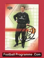 Manchester United Raimond van der Gouw Autographed Signed Football Card Man Utd