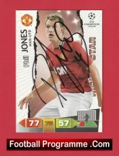 Manchester United Phil Jones Autographed Signed Football Card Man Utd