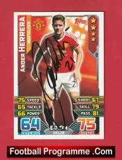 Manchester United Ander Herrera Autographed Signed Football Card Man Utd