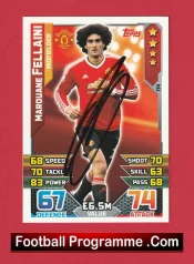 Manchester United Marouane Fellaini Autographed Signed Football Card Man Utd